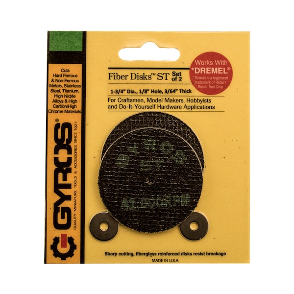 Gyros Tools Fiber Disks ST 1-3/4 in. D X 1/8 in. Fiberglass Super Tensile Strength Cutting Disc 2 pc 11-41702 - main